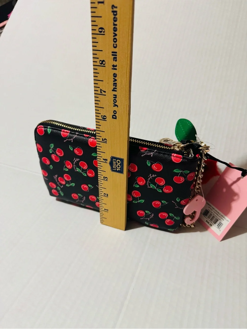 Juicy Couture Red and black  Cherry girl  Double-Zip wristlet Wallet BNWT